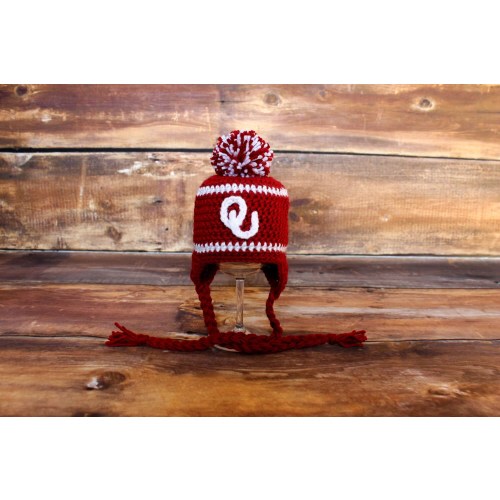 Oklahoma Sooners Hat - Newborn baby toddler child infant OU stocking hat knit hat cap red white Boomer Sooner photo prop birthday cake smash