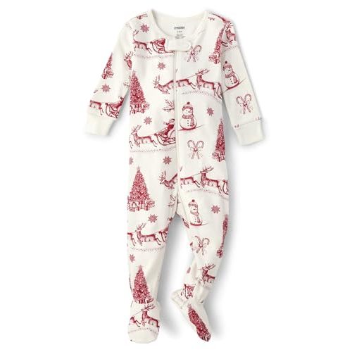 Gymboree Unisex Baby And Newborn Long Sleeve 100% Cotton Zip-front One Piece Footed Pajamas