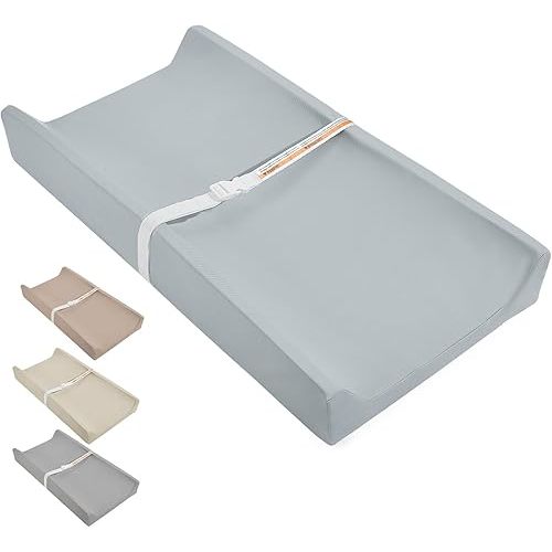 Baby Diaper Changing Pad, PU Compressed Waterproof Portable Wipeable Diaper Mat for for Travel, Fits Dressers & Tables (Blue)