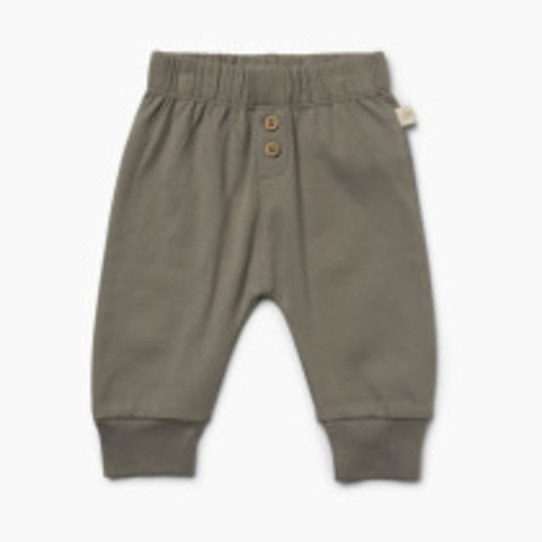 Tiny Kind Solid Organic Cotton Pants - Monument Grey, 3-6M
