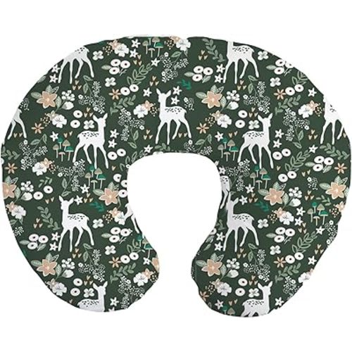 Plushii Nursing Pillow and Positioner Breastfeeding Bottle Feeding Microfiber Baby Sitting Support with Removable Ultra Soft Cover Tummy Time Support for Baby Girls Deer