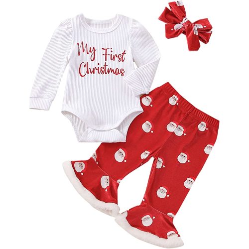 My First Halloween Baby Girl Outfit Pumpkin Romper+Bell Bottoms+Headband Newborn 1st Halloween Clothes Costume