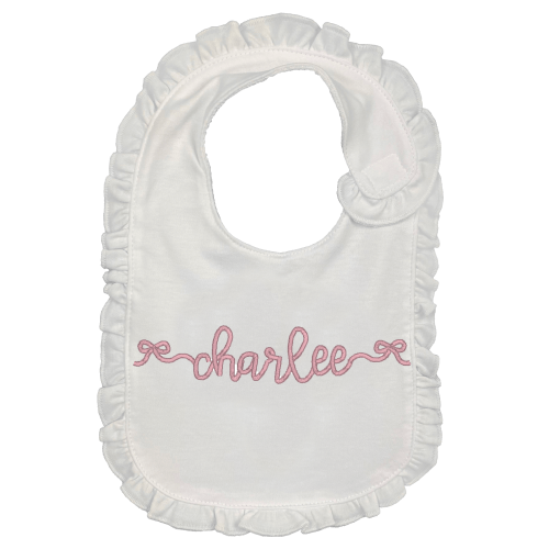 Embroidered Bows with Name Bib