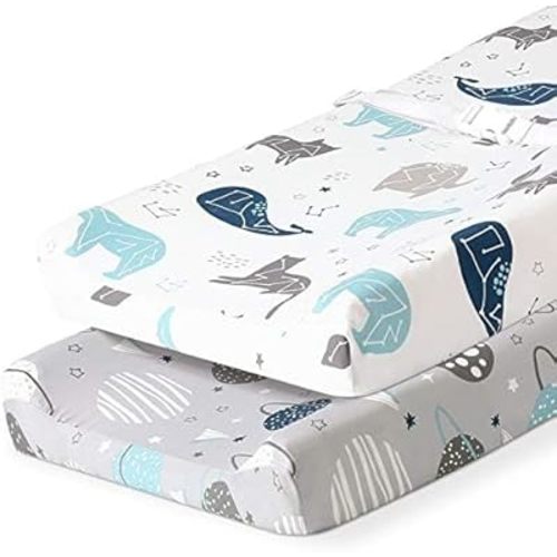 BROLEX Changing Pad Covers for Baby: Boy Girls Ultra Stretchy Soft 2 Pack Space Planet