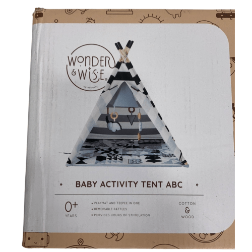 Wonder and Wise Baby Activity Tent, ABC Striped