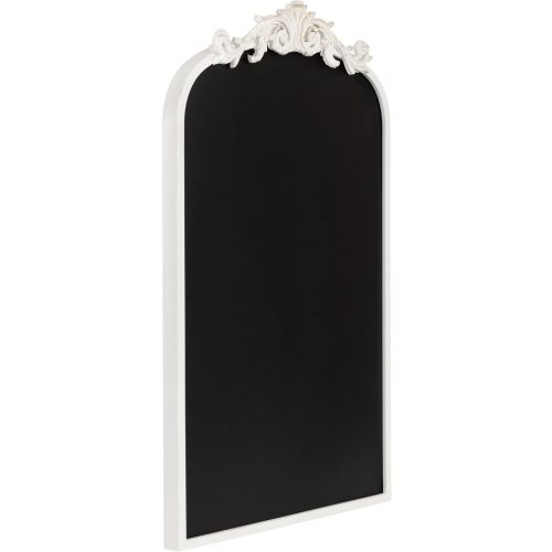 Kate and Laurel Arendahl Decorative Vintage Arch Chalkboard, 19 x 31, White, Framed Arched Ornate Magnetic Chalkboard for Bedroom Organization or Entryway Decor