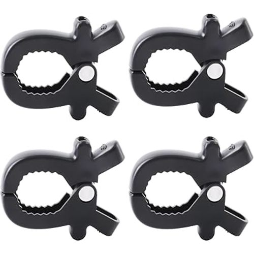 4pcs Stroller Clips Pegs to Hook Muslin and Toys Seat Cover, Blanket Clips, Car Seat Cover Clip, Plastic Universal Clip, Nursing Cover, Pram Toy Holder, Blanket Clamp. (Black)