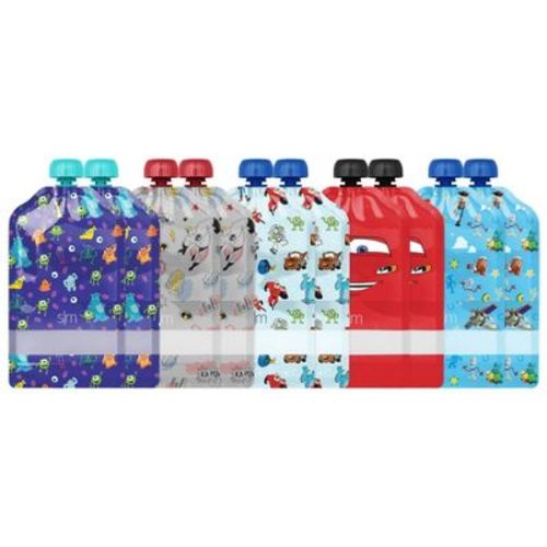 Pixar 10pk Kids Food Pouches - Simple Modern: Reusable & Refillable Off-white Storage Bags, 5oz Capacity