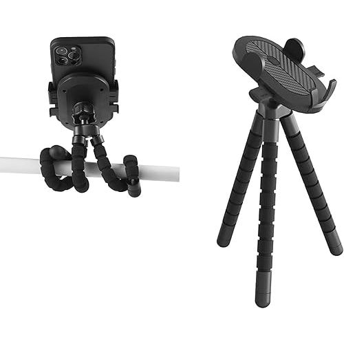Baby Stroller Phone Holder，Shopping Cart Phone Holder,360° Rotatable Ball Head Connection with Secure Clamp,Multi-Use for Treadmill,Motorcycle,Bike Handlebar&Outdoor Fitness Equipment