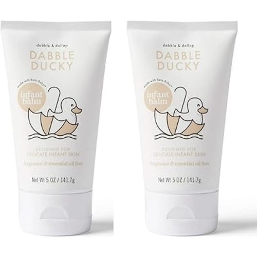 Dabble & Dollop Infant Balm - Natural Lotion for Babies, Fragrance & Essential Oil Free, 100% USA-made, Dye-Free, Tear-Free, Vegan (Set of 2)
