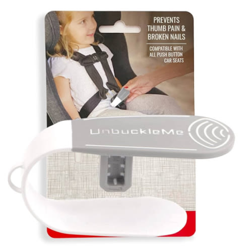 UnbuckleMe Car Seat Buckle Release Tool - Easy Opener Aid for Arthritis, Long Nails, Older Kids - Button Pusher for Infant, Toddler, Convertible 5 pt Harness car Seats - As Seen on Shark Tank (Pink)