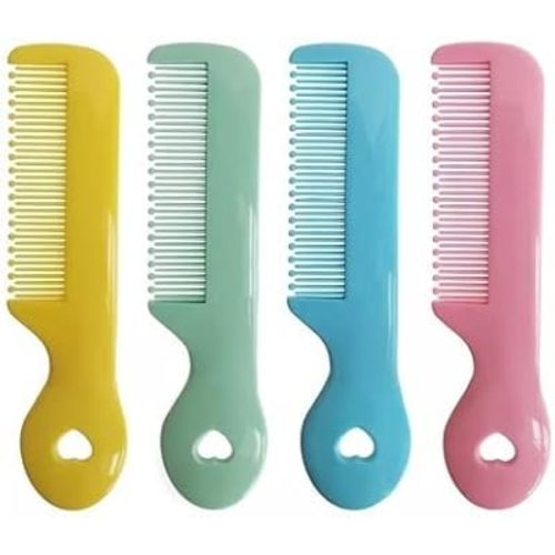 Pack Of 4 Round Tip Bristles Baby Cute Comb Baby Grooming For Sensitive Scalp Skin, for Nursery Newborn Infant Girl Boy Kids Comb Baby
