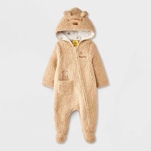 Baby Disney Winnie The Pooh Cozy Plush Hooded Pram - Ivory 0-3M