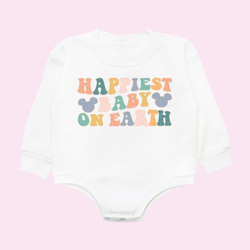Happiest Baby on Earth Sweatshirt Fleece Bubble Romper Mouse Ears Sweatshirt Retro Magical Baby Sweatshirt Cute Baby Outfits Happiest Place - Etsy