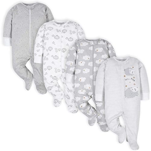 Gerber Baby Girls' 4 Pack Sleep 'N Play Footie