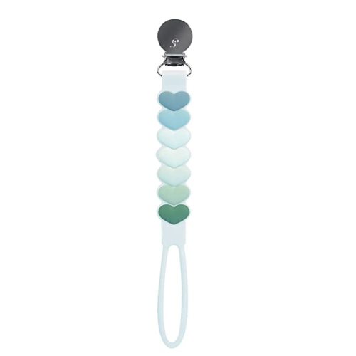 Loulou Lollipop Beadless Silicone Pacifier Clip (Sweetheart, Blue)