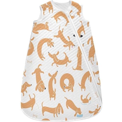 Cute Dog Dachshund Baby Wearable Blanket,Swaddle Transition Sleeping Bag for Infant,Sleep Sack for Newborn Baby,Sleep Suit for Toddler 6-12M