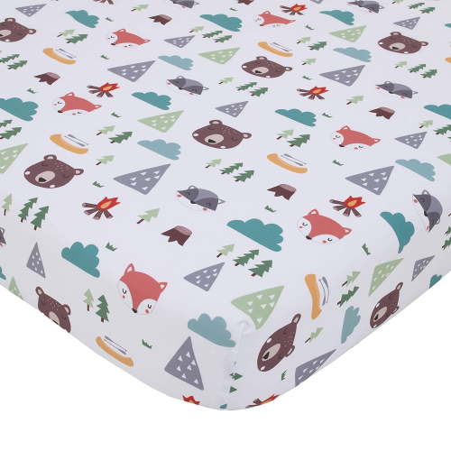 NoJo Retro Happy Camper Fitted Crib Sheet