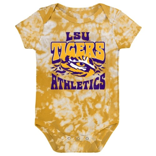 LSU Tigers Newborn & Infant Lil Rocker Tie-Dye Bodysuit - Gold