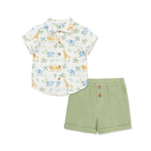 Jungle Gauze Short Set- 9M (Green)