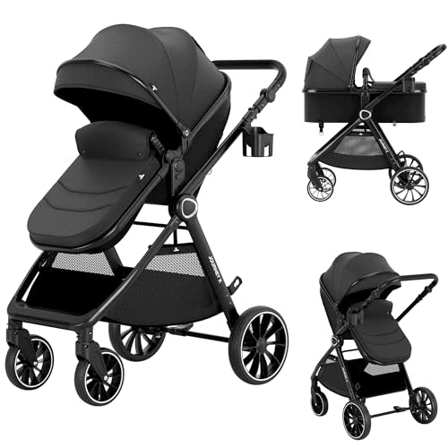 Accombe Baby Stroller 2 in 1 Newborn Convertible Stroller Bassinet for Infant New Born Pushchair 0-36 Month
