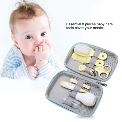 OTVIAP 8pcs Convenient Daily Baby Nail Clipper Scissors Hair Brush Comb Manicure Care Kit ,Baby Hair Brush, Baby Nail Clipper
