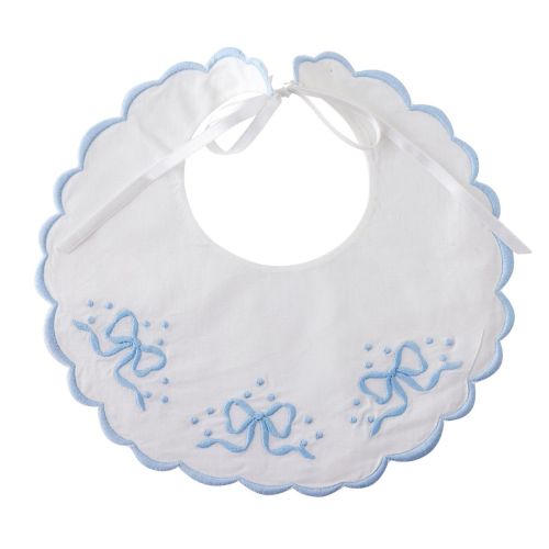 Bows & Dots Bib in Blue | Caitlin Wilson