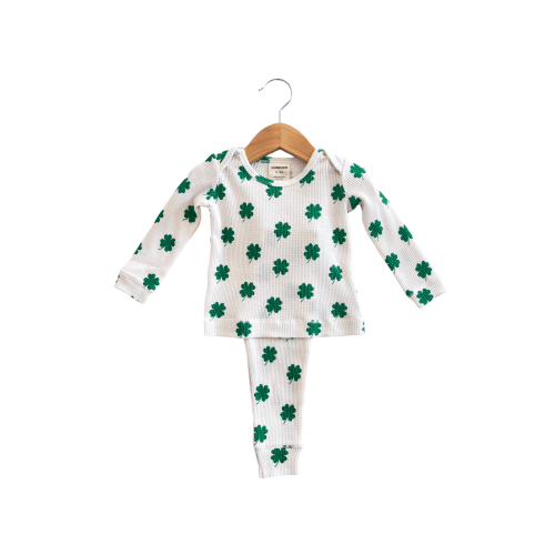 Organic Waffle 2-Piece Set, Clover