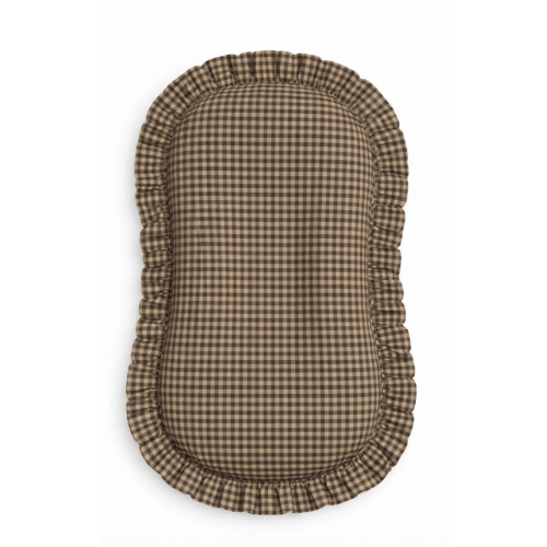 Brown Beige Gingham Ruffle Zipper Lounger Cover