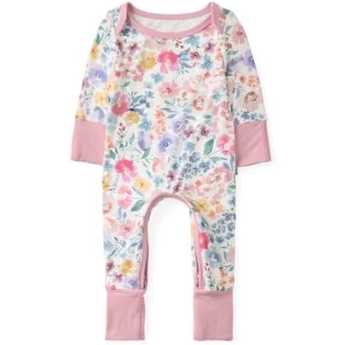 Little Sleepies Newborn Pajamas, Viscose from Bamboo Baby Pajamas, 2-Way Crescent Zipper PJs