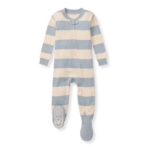 Rugby Stripe Organic Cotton Sleeper - Quarry – Burt's Bees Baby