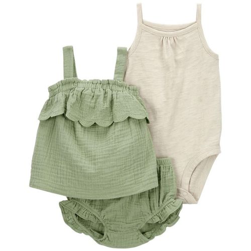 Baby Girl Carter's 3-Piece Tank Top, Bodysuit, and Little Shorts Set