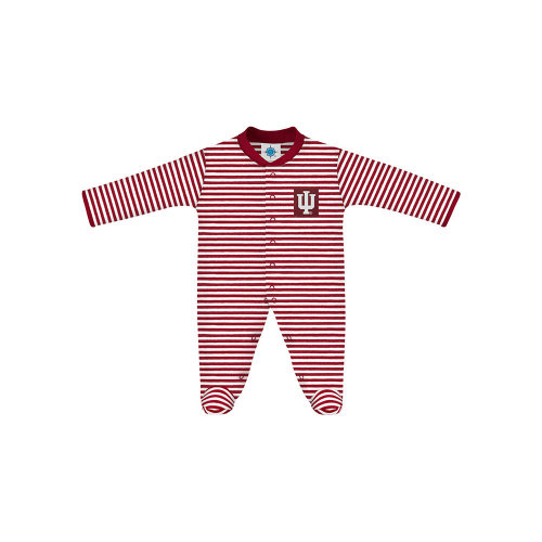 Indiana Hoosiers Baby Cardinal Striped Loungewear One Piece Pajamas