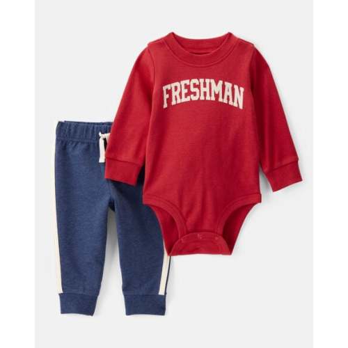 Baby Boy 2-Piece Freshman Long-Sleeve Bodysuit & Pull-On Pant Set | Carter's