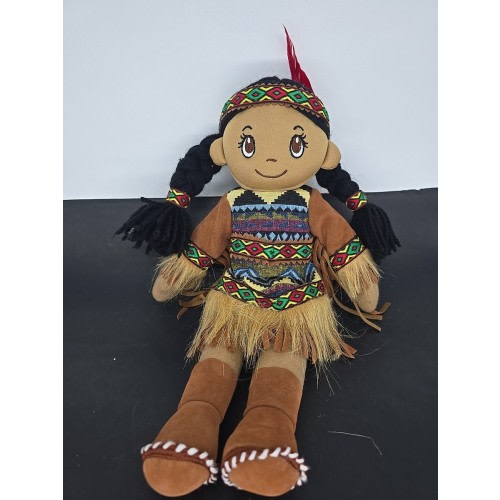 Kinnex Native Girl American 14" Cloth Doll Beautiful Dress Aruna DF14002
