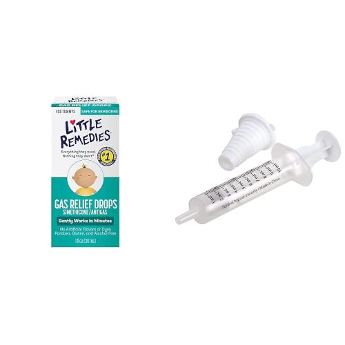 Little Remedies Gas Relief Drops, 1 fl oz & EZY DOSE Kids Oral Syringe, 10 mL Bundle