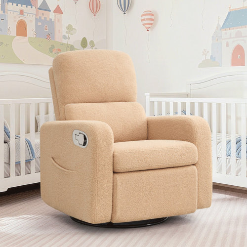 Latitude Run® Reiby 36" Modern Upholstered Boucle Fabric Swivel and Rocker Glider Recliner & Reviews | Wayfair