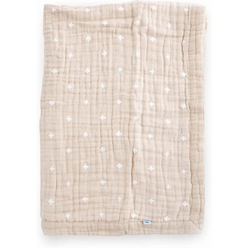 Little Unicorn Taupe Cross Cotton Muslin Quilt Receiving Blanket | 100% Cotton | Super Soft | Babies and Toddlers | 30” x 40” | Machine Washable - 30"x40"
