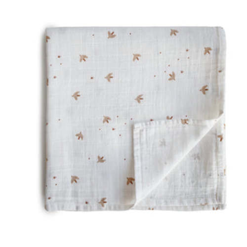 Mushie Organic Cotton Muslin Swaddle Blanket - Sparrow