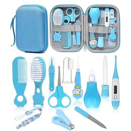 Baby Healthcare and Grooming Kit, Safety Newborn Nursery Baby Care Kit, with Hair Brush Comb, Nail Clipper, Thermometer, Pacifier Clip, Baby Registry Search, Newborn Essentials Girls Boys
