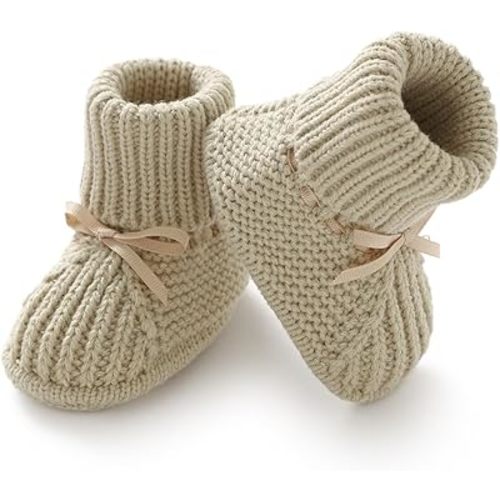 mimixiong Baby Booties Newborn Infant Sock Shoes Hand Knitting Crochet Boy and Girl Cozy Shoes