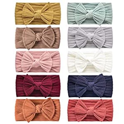 Amazon.com: Niceye Handmade Baby Headbands Stretchy Nylon Headband with Bows for Infant Baby Toddler Girls- Pack of 10 : Baby