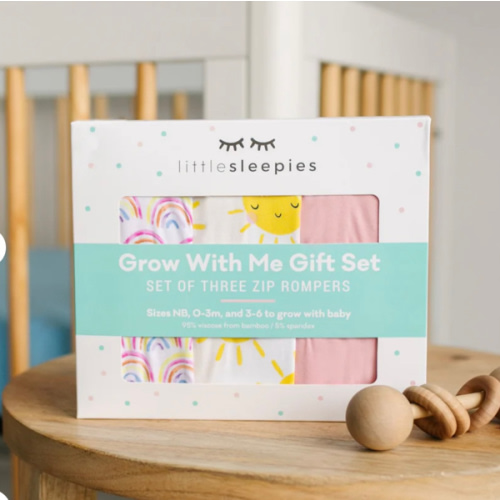 Pastel Rainbows, Bubblegum & Sunshine Zippy Grow With Me Gift Box - Little Sleepies