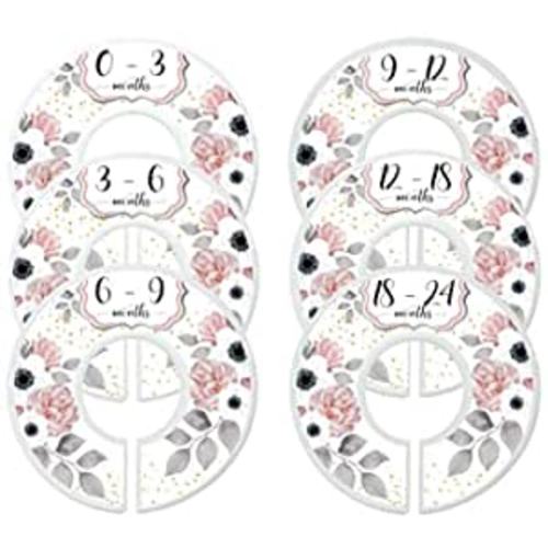 Mumsy Goose Nursery Closet Dividers Closet Organizers Baby Girl Clothes Dividers Blush Pink Black Floral : Baby