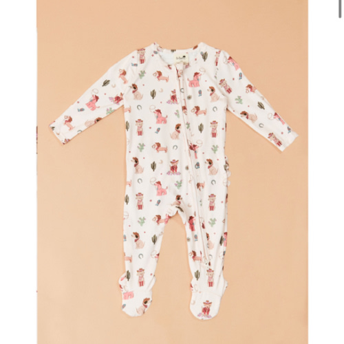 Amanda Cowgirl Dog Footie in Pink | Tullabee