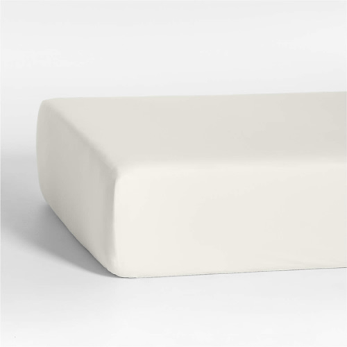 Cozy Cloud Pampas Ivory Washed Organic Cotton Baby Crib Fitted Sheet