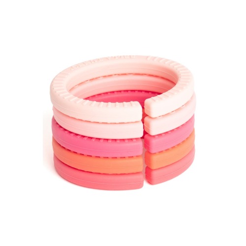 Set of 5 Happy Links Teething Rings