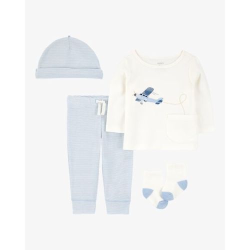 Baby 4-Piece Airplane Print Outfit Set - Blue - Carter's | Carter's