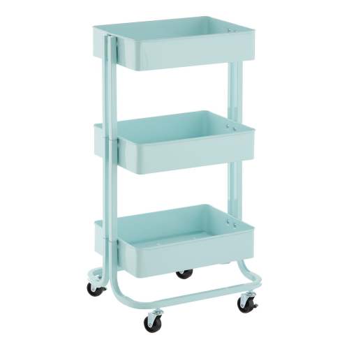 The Container Store 3-Tier Rolling Cart | The Container Store - Sky Blue