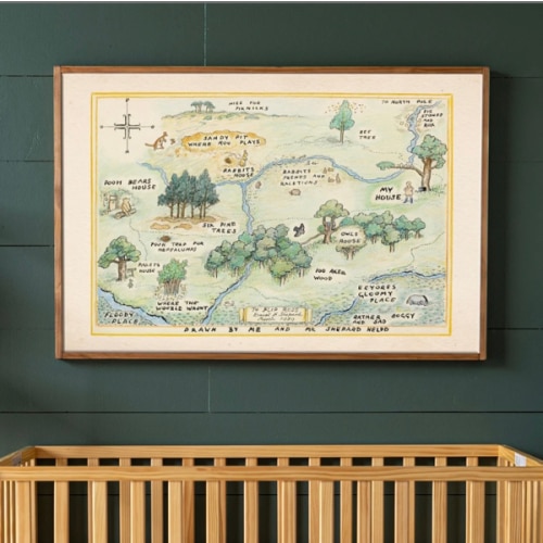 100 Acre Wood Map | Nursery Wall Art | Winnie The Pooh | 28 x 42